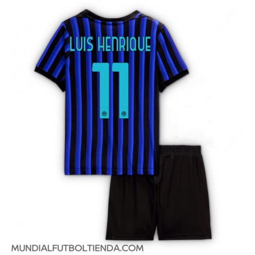 Camiseta Inter Milan Luis Henrique #11 Primera Equipación Replica 2025-26 para niños mangas cortas (+ Pantalones cortos)